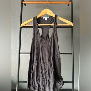 James Perse black cotton racer back tank top